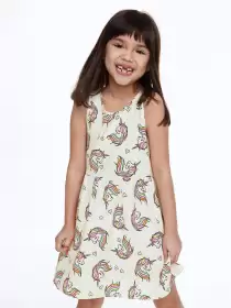 Girls Patterned Cotton Dress