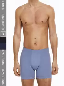 Men 3-Pack Mid Cotton Trunks
