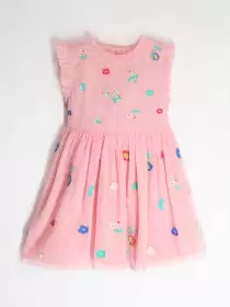 Girls Cotton Fit & Flare Dress