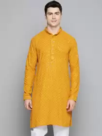 Men Embroidered Cotton Kurta