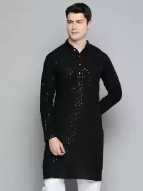 Men Embellished Cotton Kurta