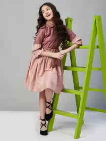 Shirt Collar Silk Dress