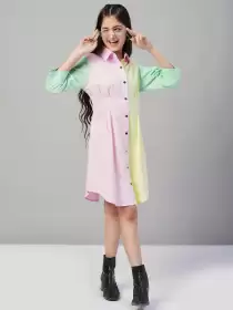 Puffed Sleeve Cotton Dress