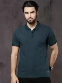 Time Travlr Polo Collar Pure Cotton T-shirt