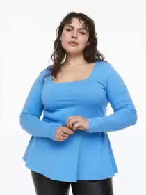 Women Plus Size Peplum Top