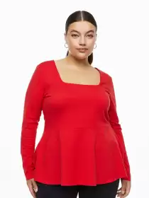 Women Plus Size Peplum Top