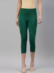 Women Pure Cotton Three-Fourth-Leggings