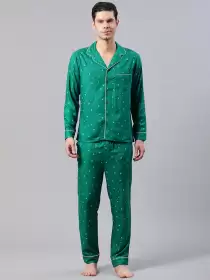 Men Printed Night Suit