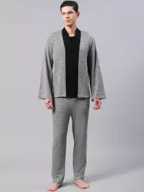 Men V Neck Night Suit - image 2