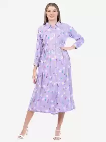 Floral A-Line Midi Dress
