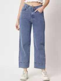 Women Wide Leg Cotton Jeans