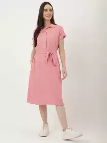 Midi Dress with Belt