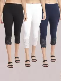 Women Pack of 3 Cotton Capris