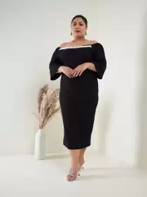 Bodycon Midi Off-Shoulder Dress