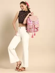 Women Self Design Backpack