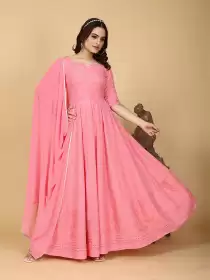 Chikankari Gown Ethnic Dress