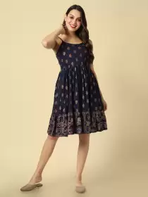 Floral Printed Gathered Dress