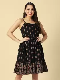 floral print fit & flare dress