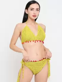 Women Knitted Lace Crochet Swim Bikini Set