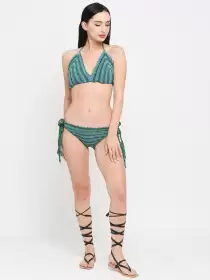 Women Striped Swim Bikini Set