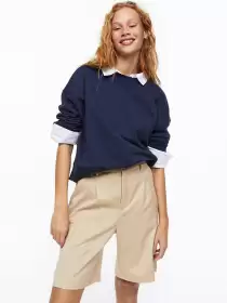 Women Tailored Twill Shorts