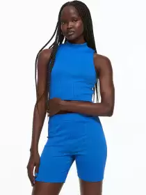 Women Ribbed Cycling Shorts