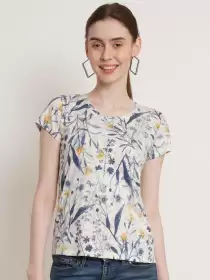 Floral Printed Cotton T-shirt