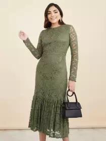 Drop-Waist Midi Dress