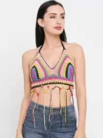 Women Crochet Swim Tops