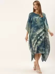 Tie and Dye Kaftan Midi Dress