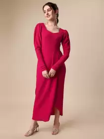 Puff Sleeves Maxi Dress