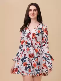 Printed Wrap Dress
