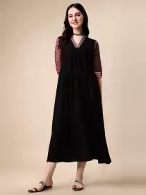 Printed A-Line Midi Dress