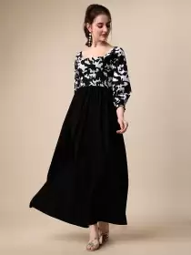 Printed Crepe Maxi Dress