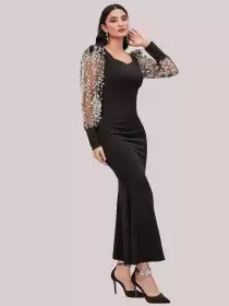Embellished Net Maxi Dress
