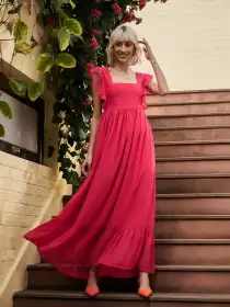 Square Neck Georgette Dress