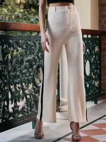 Women Slim Fit High-Rise Trousers