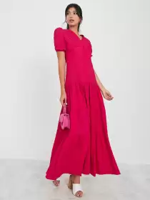 Tiered V-Neck Maxi Dress