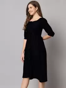 Puff Sleeves A-Line Dress