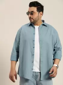 Men Plus Size Printed Shirt