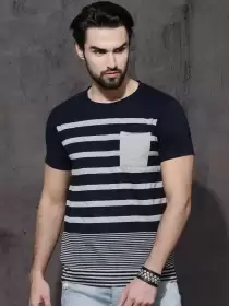 Striped Round Neck T-shirt