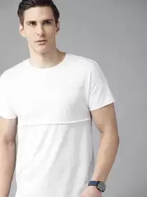 Solid Round Neck Pure Cotton T-shirt