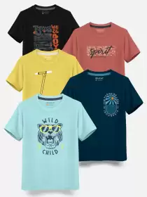 Boys Pack Of 5 Cotton T-shirt - image 3