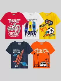 Boys Pack Of 5 T-shirt