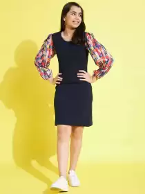 Girls Printed Sheath Dress