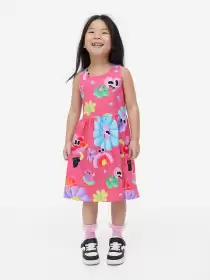 Girls Printed Jersey Dress