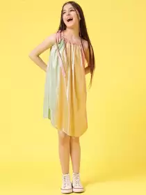 Girls Striped A-Line Dress