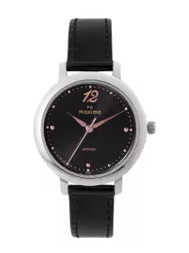Women Brass Dial & Leather Straps Watch
