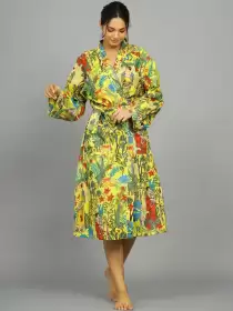 Women Printed Cotton Bath Robe