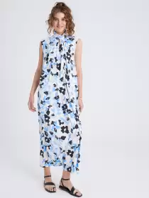 Floral Print A-Line Midi Dress